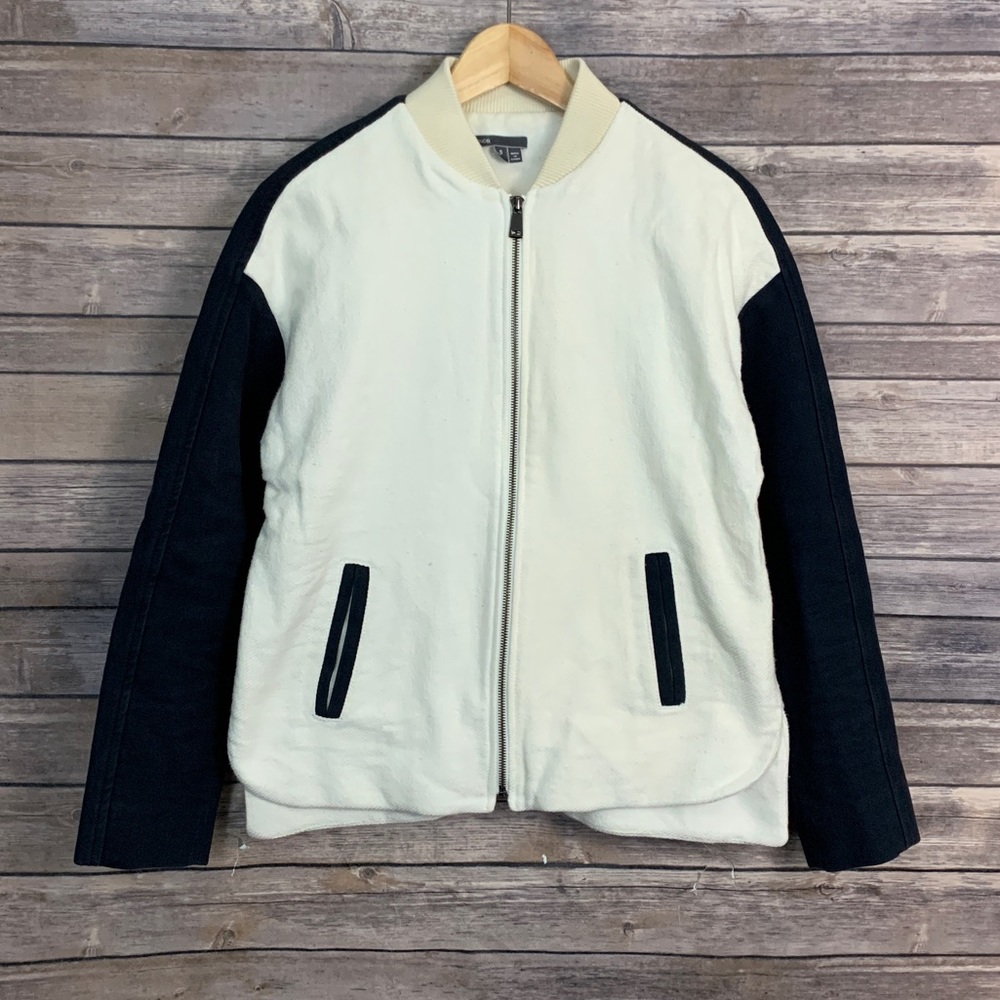 Vince Color Block Cotton Bomber Jacket